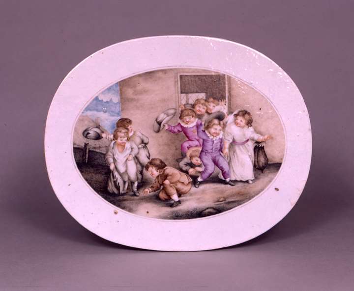 PAIR OF chinese export porcelain EUROPEAN SUBJECT PLAQUES